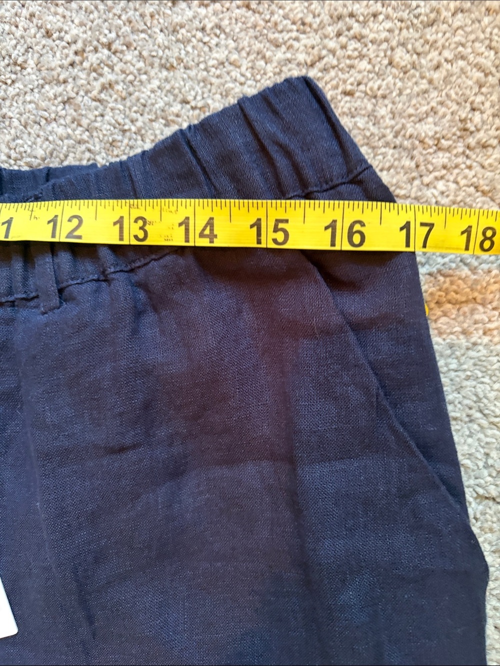 Quince Women's Navy Elastic-Waist Linen Chinos - Picture 3 of 4